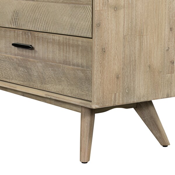 Armen Living Baly Acacia Mid-Century Gray 6 Drawer Dresser - LCLFDRGR