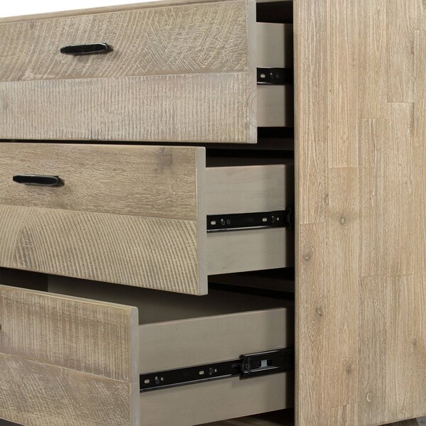 Armen Living Baly Acacia Mid-Century Gray 6 Drawer Dresser - LCLFDRGR