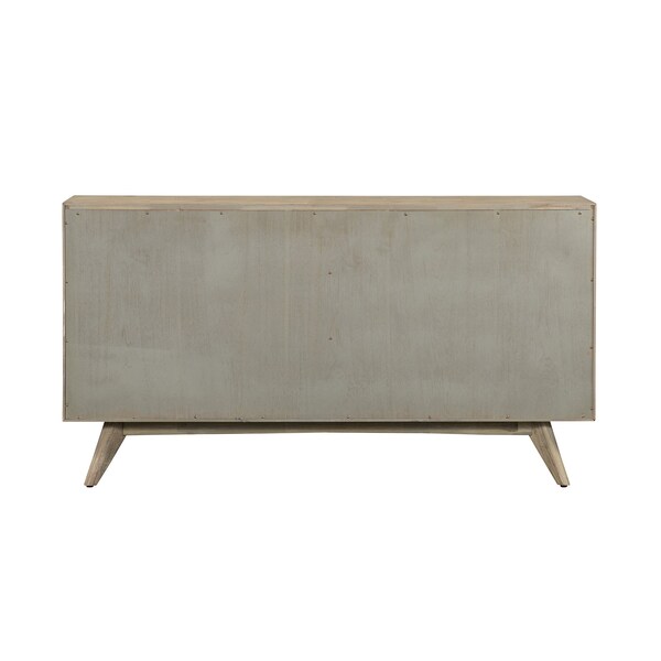 Armen Living Baly Acacia Mid-Century Gray 6 Drawer Dresser - LCLFDRGR