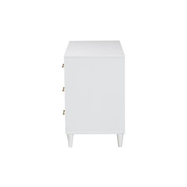 Baxton Studio Louetta Coastal White Carved Contrasting 6-Drawer Dresser - 246-13625-ZORO