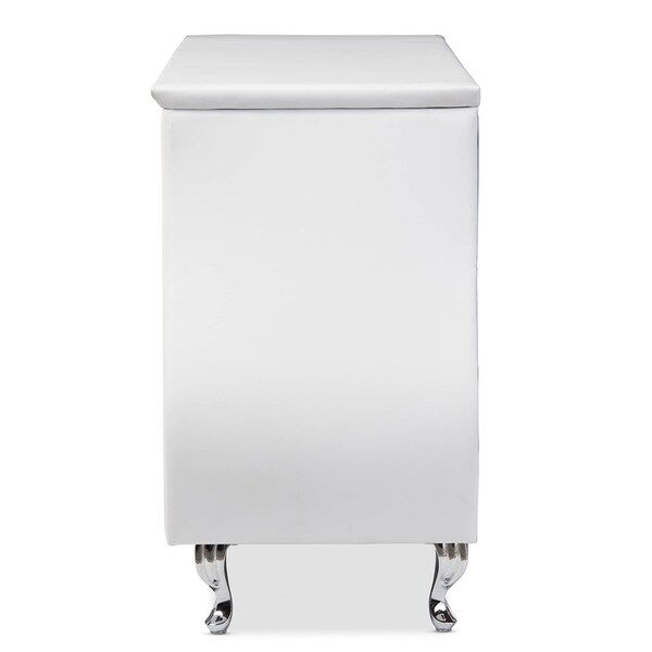 Baxton Studio Enzo Modern and Contemporary White Faux Leather 6-Drawer Dresser - 120-6439