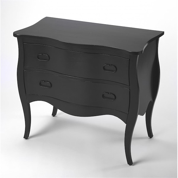 Homeroots 30.5 x 34 x 18 in. Black 2 Drawer Chest - 389781