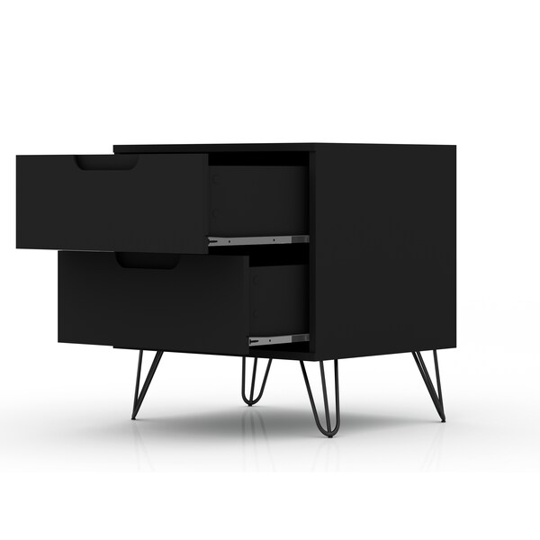 Manhattan Comfort Rockefeller Dresser and Nightstand Set, Black - 104GMC2