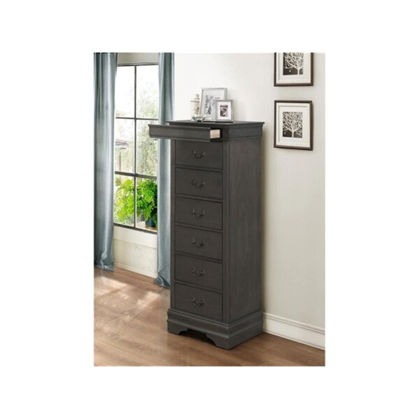 Home Elegance Homelegance  Mayville Collection Lingerie Chest Hidden Drawer, Stained Grey - 21.5 x 15.75 x 56 in. - 2147SG-12