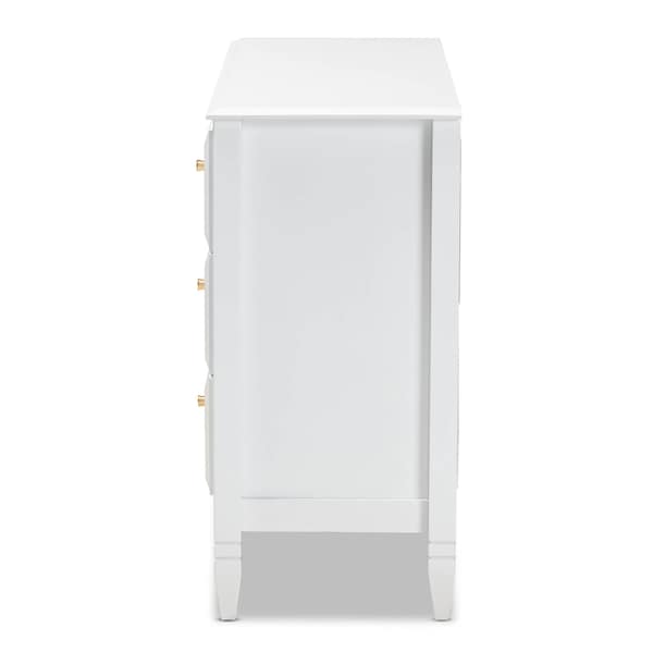 Baxton Studio Naomi and Transitional White Finished Wood 6-Drawer Bedroom Dresser - 168-10823
