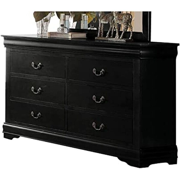 Gfancy Fixtures 57 x 15 x 33 in. Wood Dresser, Black - GF3090718