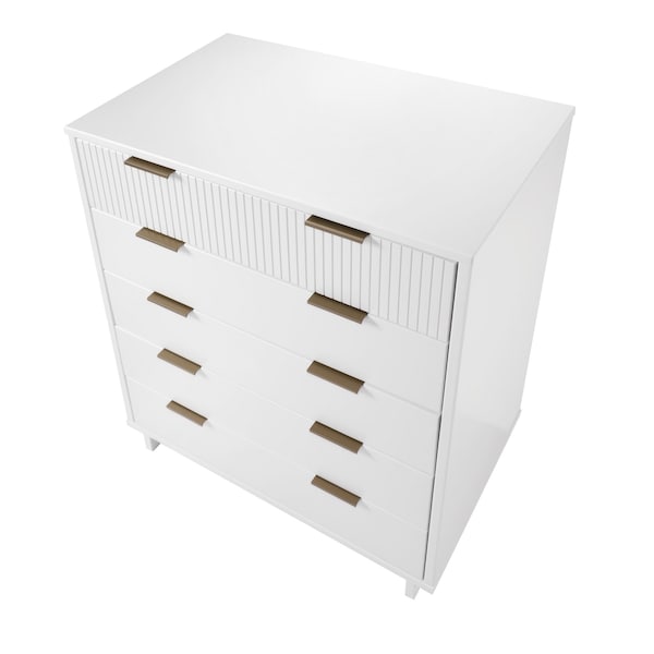 Manhattan Comfort Granville 45.27 Tall Dresser in White - DR-5021
