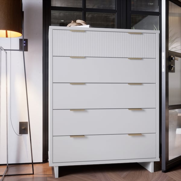 Manhattan Comfort Granville 45.27 Tall Dresser in White - DR-5021