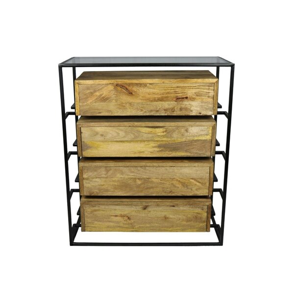 Gfancy Fixtures 41 in. Solid Wood Four Drawer Standard Chest, Natural - GF3111261