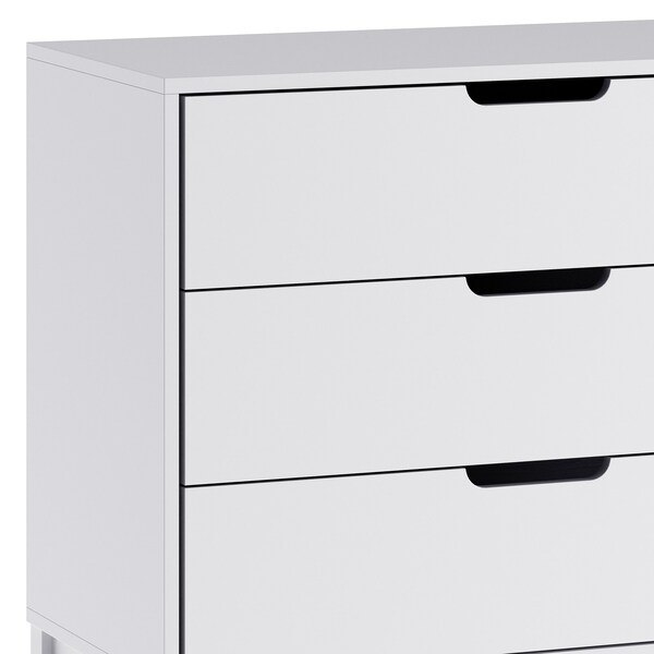 Flash Furniture Dallas Wooden 3-Drawer Dresser for Bedroom, Chest of Drawers for Kids in White - MG-9007-1-3C-WH-GG