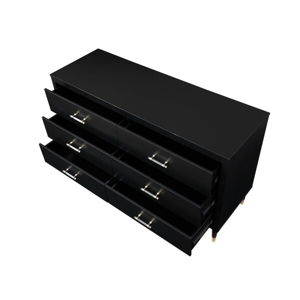 Manhattan Comfort Stanton Dresser in Black - DR-CHKD0602-BK