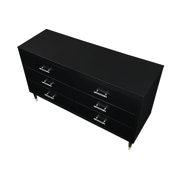 Manhattan Comfort Stanton Dresser in Black - DR-CHKD0602-BK