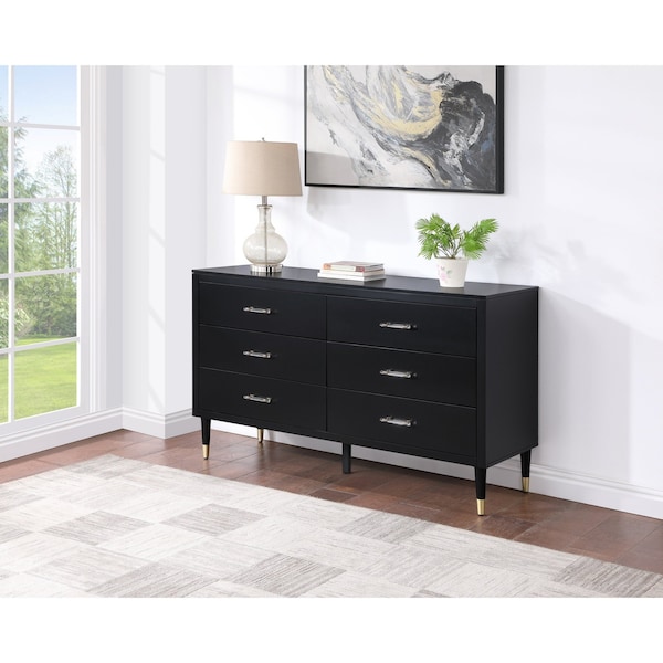 Manhattan Comfort Stanton Dresser in Black - DR-CHKD0602-BK
