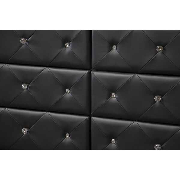 Baxton Studio Luminescence Black Faux Leather Upholstered Dresser - 109-5421