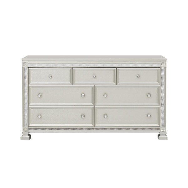 Homelegance Bevelle Night Bedroom Dresser, Silver - 1958-5