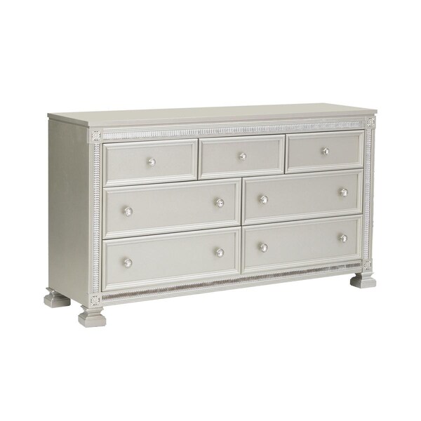 Homelegance Bevelle Night Bedroom Dresser, Silver - 1958-5