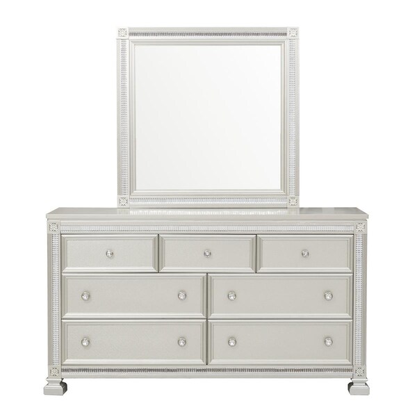 Homelegance Bevelle Night Bedroom Dresser, Silver - 1958-5