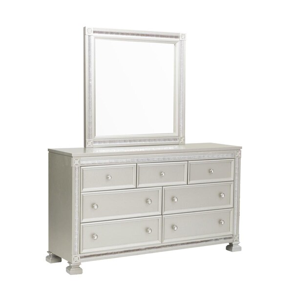 Homelegance Bevelle Night Bedroom Dresser, Silver - 1958-5