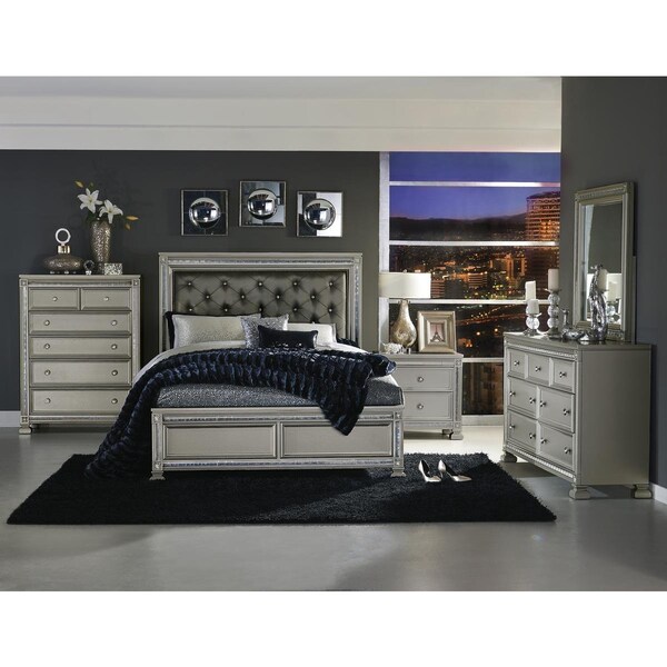 Homelegance Bevelle Night Bedroom Dresser, Silver - 1958-5