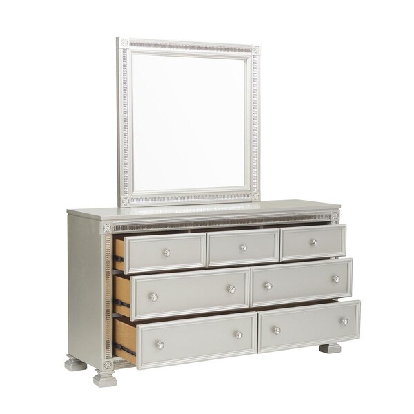 Homelegance Bevelle Night Bedroom Dresser, Silver - 1958-5