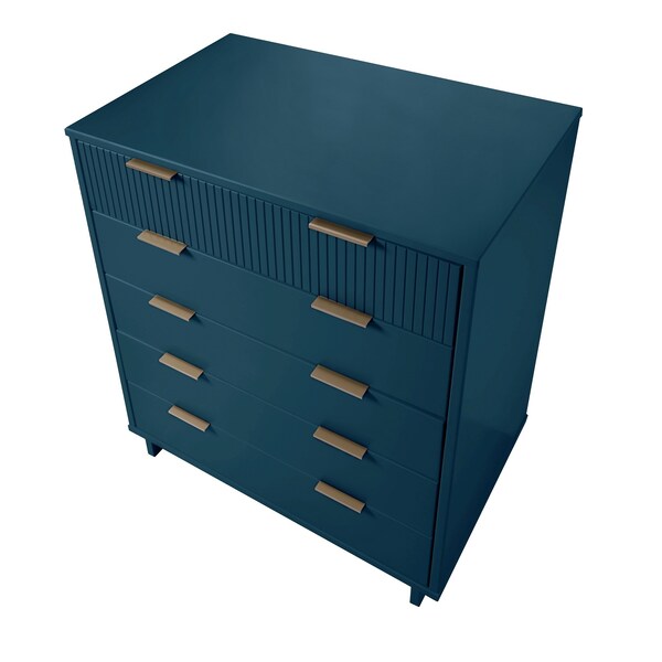 Manhattan Comfort Granville 45.27 Tall Dresser in Midnight Blue - DR-5024