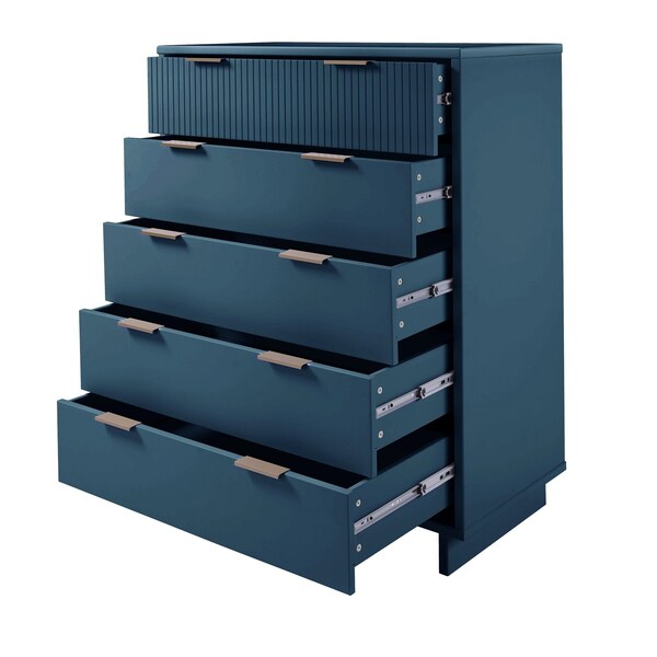 Manhattan Comfort Granville 45.27 Tall Dresser in Midnight Blue - DR-5024