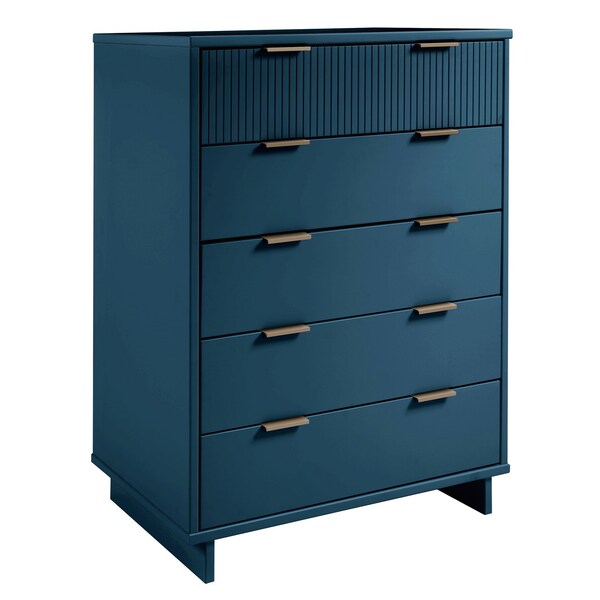 Manhattan Comfort Granville 45.27 Tall Dresser in Midnight Blue - DR-5024