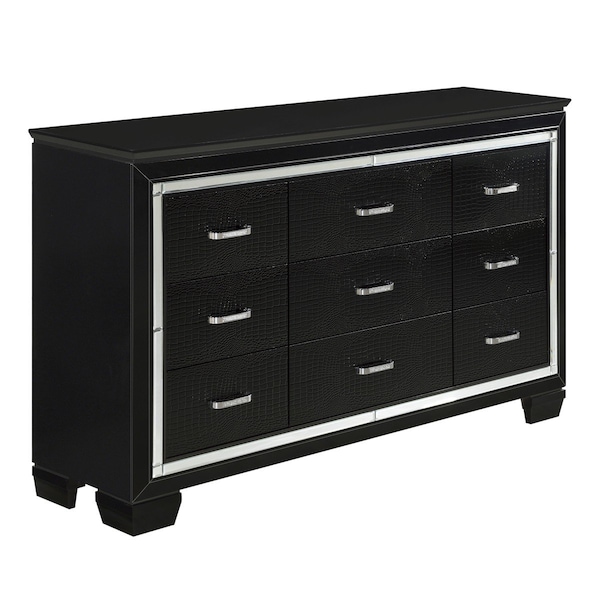 Homelegance Allura Bedroom Dresser, Black - 1916BK-5