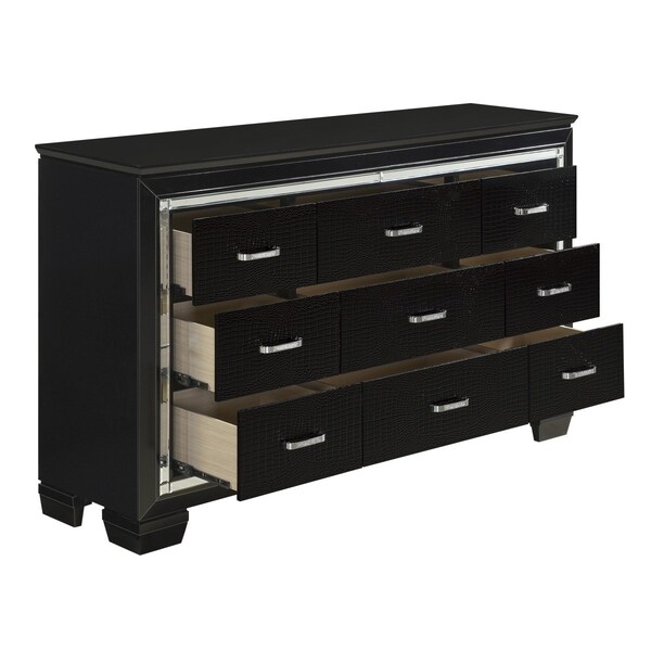 Homelegance Allura Bedroom Dresser, Black - 1916BK-5