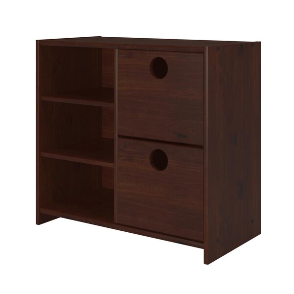 Facelift First PD-780C-TCP 2 Drawer Chest with Shelves In Dark Cappuccino - FA469491