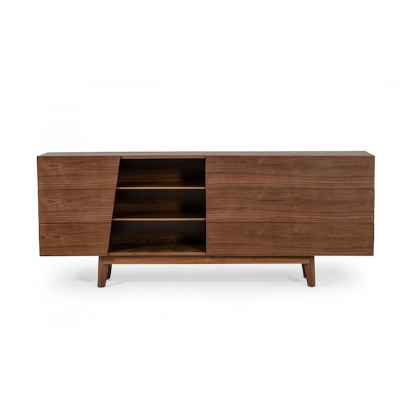 Gfancy Fixtures Vintage Style Veneer Six Drawer Dresser, Walnut - GF3111297