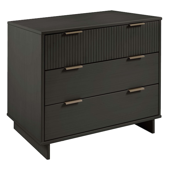 Manhattan Comfort Granville Dark Grey 3-Drawer Dresser and 2-Drawer Nightstand, Set of 2 - GRAN045