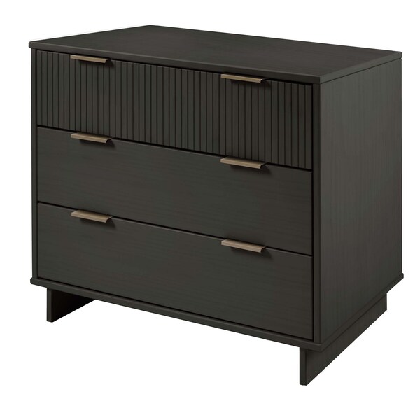 Manhattan Comfort Granville Dark Grey 3-Drawer Dresser and 2-Drawer Nightstand, Set of 2 - GRAN045