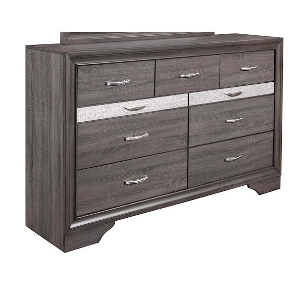 Global Furniture Usa Traditional Glam Melamine Seville Grey Dresser - 1502