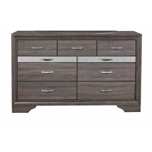 Global Furniture Usa Traditional Glam Melamine Seville Grey Dresser - 1502