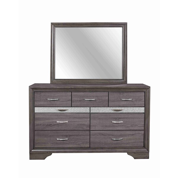 Global Furniture Usa Traditional Glam Melamine Seville Grey Dresser - 1502