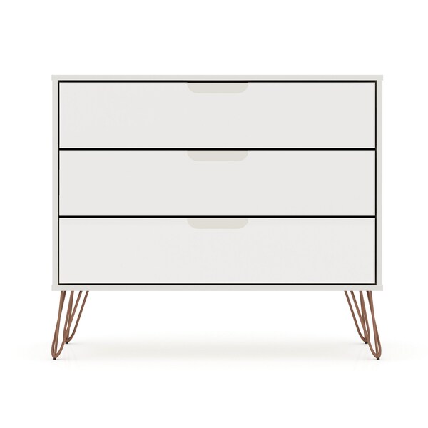 Manhattan Comfort Rockefeller Dresser in Off White (Set of 2) - 2-103GMC8