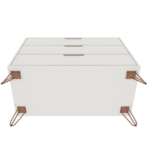 Manhattan Comfort Rockefeller Dresser in Off White (Set of 2) - 2-103GMC8