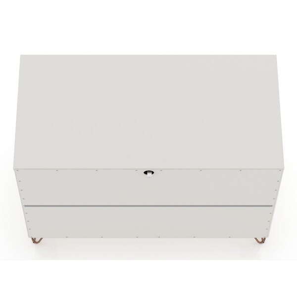 Manhattan Comfort Rockefeller Dresser in Off White (Set of 2) - 2-103GMC8