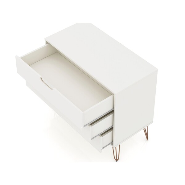 Manhattan Comfort Rockefeller Dresser in Off White (Set of 2) - 2-103GMC8