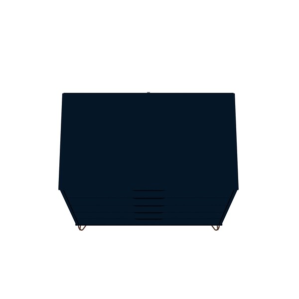 Manhattan Comfort Rockefeller Tall 5-Drawer Dresser and Standard 3-Drawer Dresser in Tatiana Midnight Blue - 180GMC4