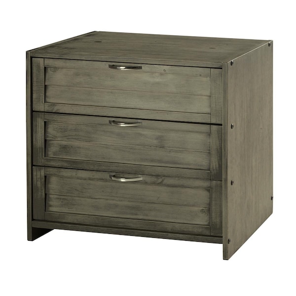 Facelift First PD-790B-AG Louver 3 Drawer Chest In Antique Grey - FA678415