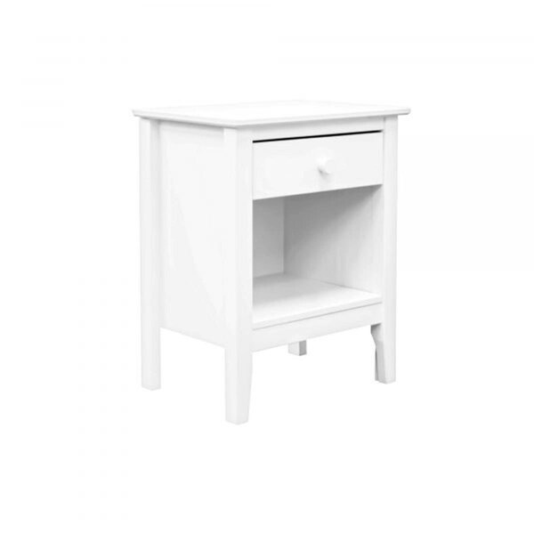 Juki Furniture Solid Wood   Easy Pieces Single Drawer End Table/Nightstand w/Cubby - White - JU2521906