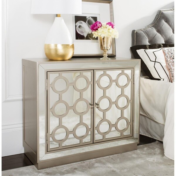 Safavieh Kaia 2 Door Chest; Champagne & Mirror - CHS6404A
