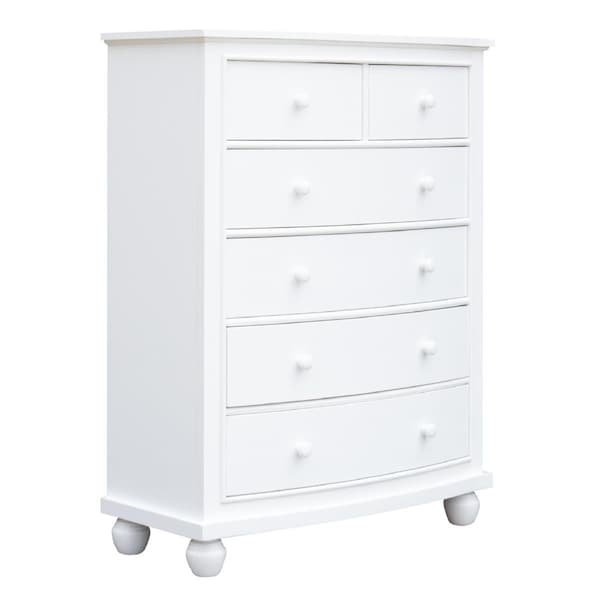 Fine-Line White Shutter Wood 6 Drawer Chest - FI2494943