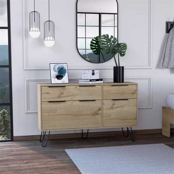 Depot E-Shop Begonia Double Dresser, Light Oak - DE-CLD7039