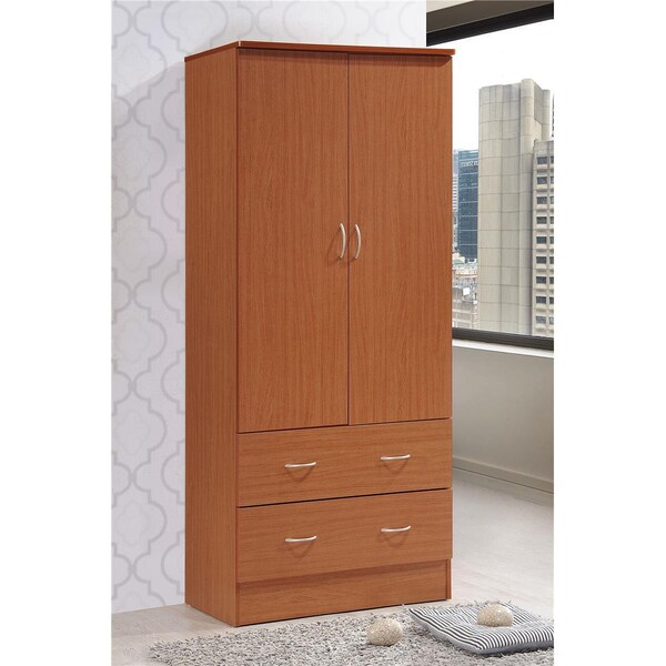 Hodedah Hodedah Hi29 Cherry 2 Door Wardrobe - HI29 CHERRY