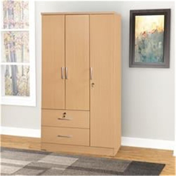 Better Home 72 x 36 x 20 in. Symphony Wardrobe Armoire Closet with Two Drawers, Maple - NW337-BEECH