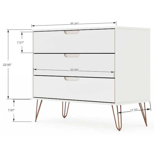 Manhattan Comfort Rockefeller Dresser, White - 103GMC1