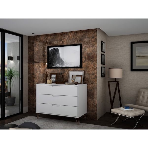 Manhattan Comfort Rockefeller Dresser, White - 103GMC1